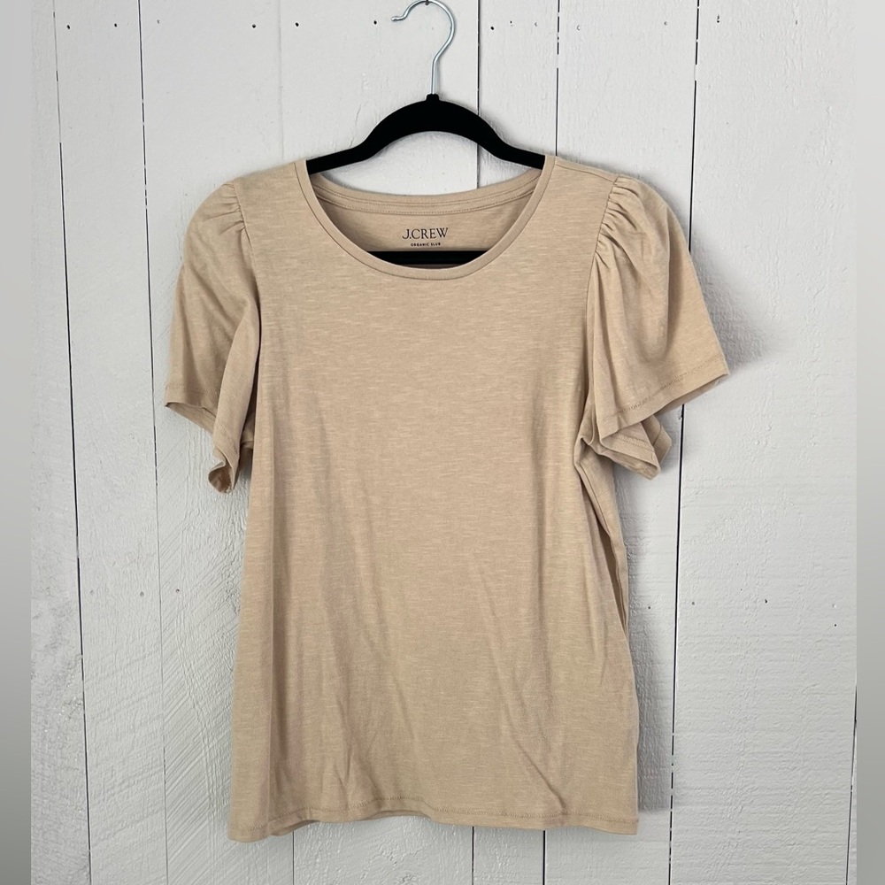 J Crew Organic Cotton Flutter Sleeve Tee